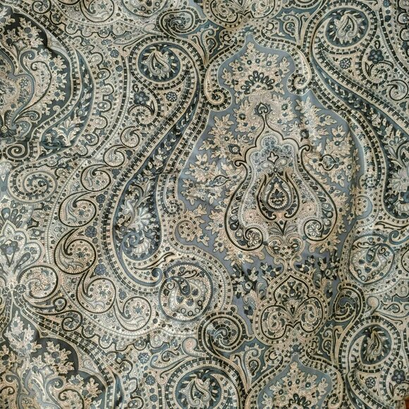 Ralph Lauren Queen / Full Reversible Comforter Blue Paisley Stripes 100% Cotton - Picture 6 of 8